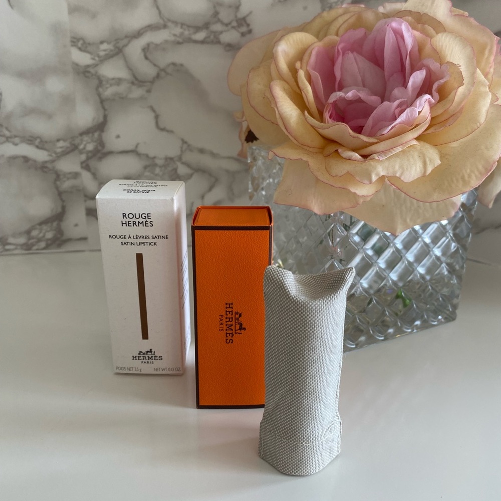 BRAND NEW Hermes Satin Lipstick - Coral Aqua 52 Satine - Picture 5 of 7
